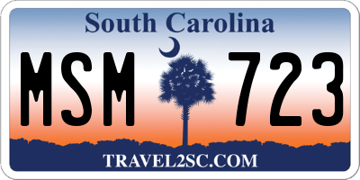 SC license plate MSM723