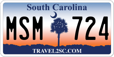 SC license plate MSM724