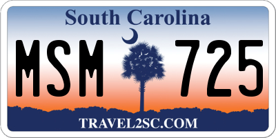 SC license plate MSM725