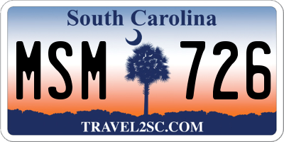 SC license plate MSM726