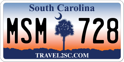 SC license plate MSM728