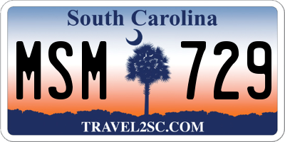 SC license plate MSM729