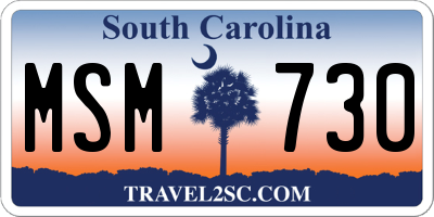 SC license plate MSM730