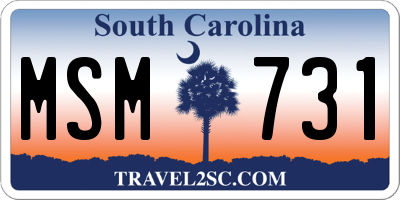 SC license plate MSM731