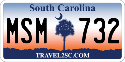 SC license plate MSM732