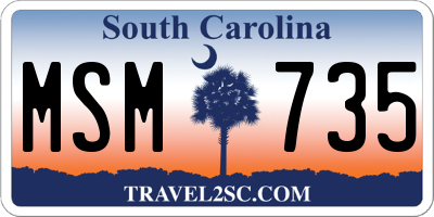 SC license plate MSM735