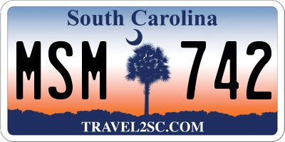 SC license plate MSM742