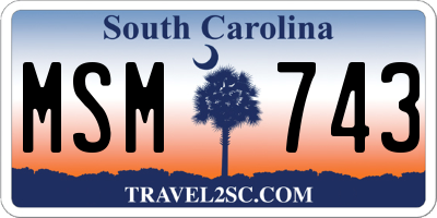SC license plate MSM743