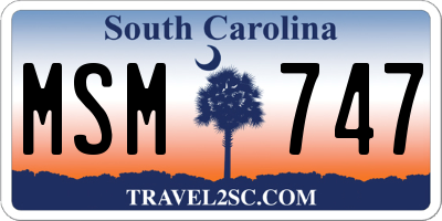 SC license plate MSM747