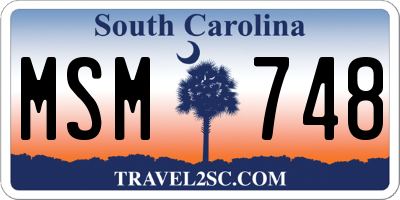SC license plate MSM748