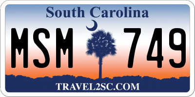 SC license plate MSM749