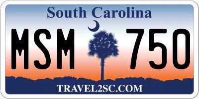 SC license plate MSM750