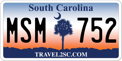 SC license plate MSM752