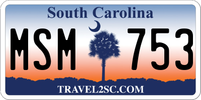 SC license plate MSM753
