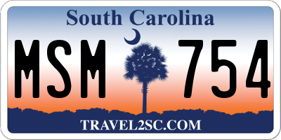 SC license plate MSM754