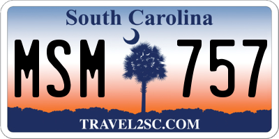 SC license plate MSM757