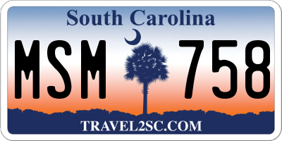 SC license plate MSM758