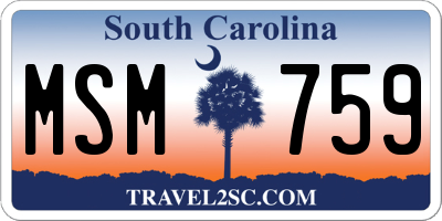 SC license plate MSM759