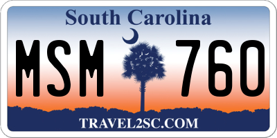 SC license plate MSM760