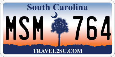 SC license plate MSM764