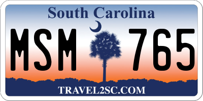 SC license plate MSM765