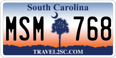 SC license plate MSM768