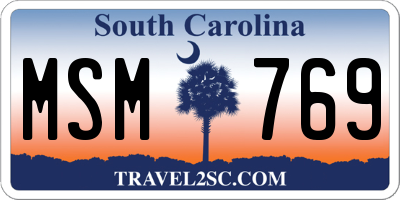 SC license plate MSM769