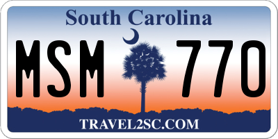 SC license plate MSM770