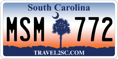 SC license plate MSM772