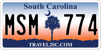 SC license plate MSM774