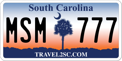 SC license plate MSM777