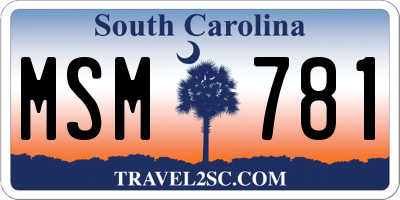 SC license plate MSM781