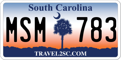 SC license plate MSM783