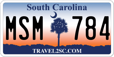 SC license plate MSM784