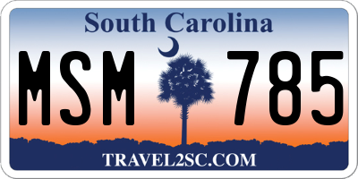 SC license plate MSM785