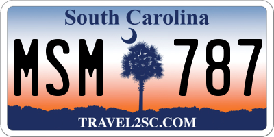 SC license plate MSM787