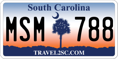SC license plate MSM788
