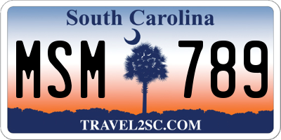 SC license plate MSM789