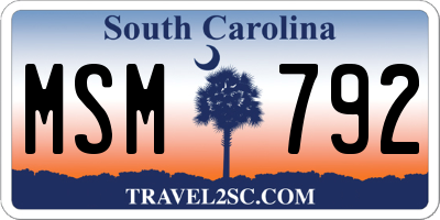 SC license plate MSM792