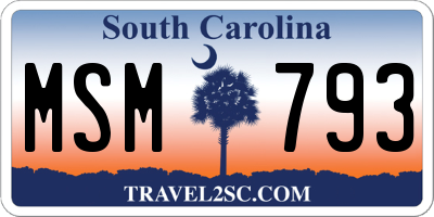 SC license plate MSM793