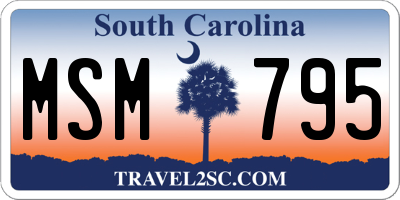 SC license plate MSM795