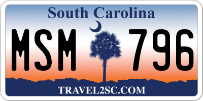 SC license plate MSM796