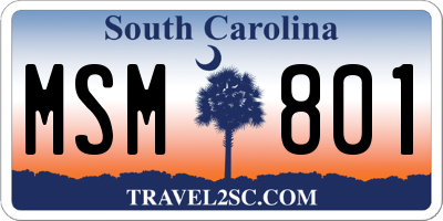 SC license plate MSM801