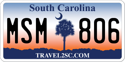 SC license plate MSM806