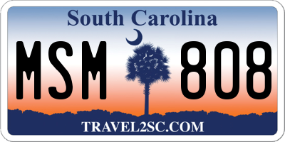 SC license plate MSM808