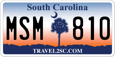 SC license plate MSM810