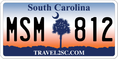 SC license plate MSM812