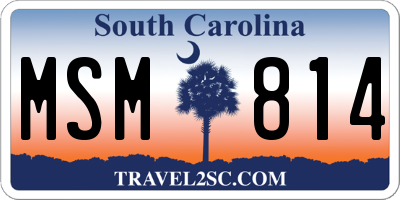 SC license plate MSM814