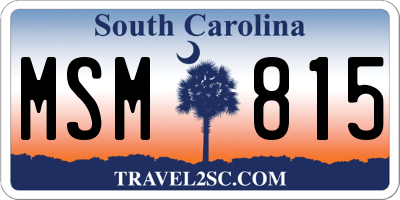 SC license plate MSM815