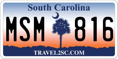 SC license plate MSM816